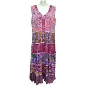 Natural Choice Very Colorful Tiered Maxi Dress,‎ Multicolor, Sz  S